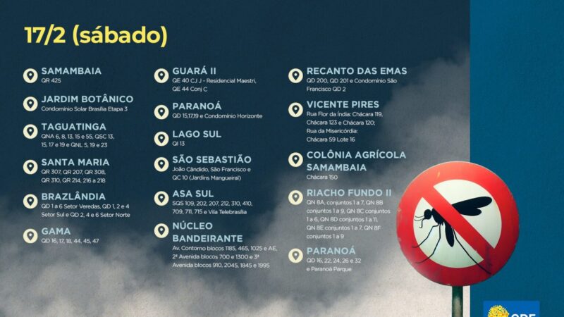 Veja a rota do fumacê neste sábado (17)