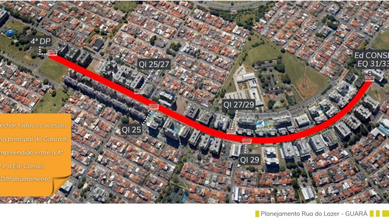 Rua do Lazer altera o trânsito no Guará II