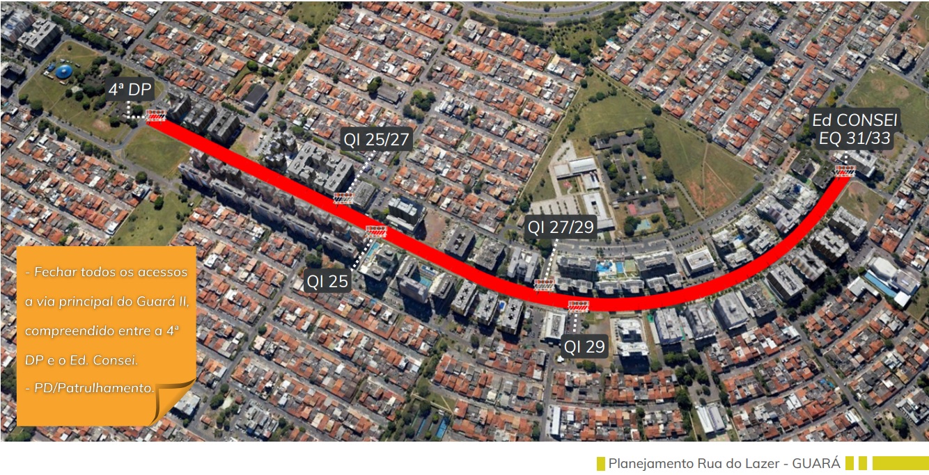 Rua do Lazer altera o trânsito no Guará II