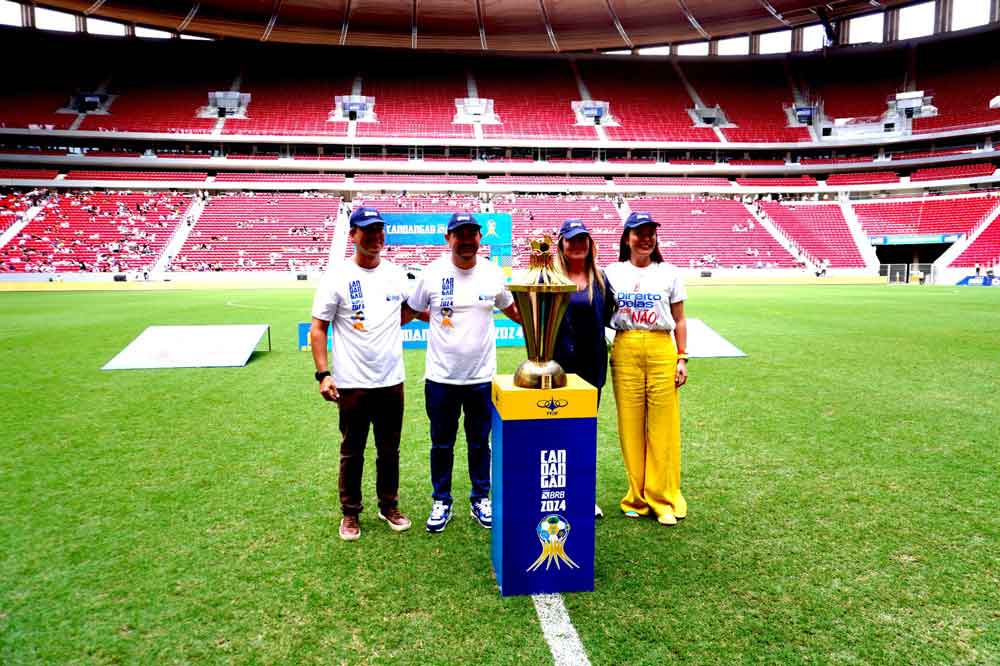 Campanha de combate ao assédio e à violência é destaque na final do Candangão