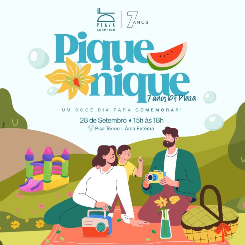 DF Plaza Shopping celebra aniversário com piquenique gratuito para toda a família