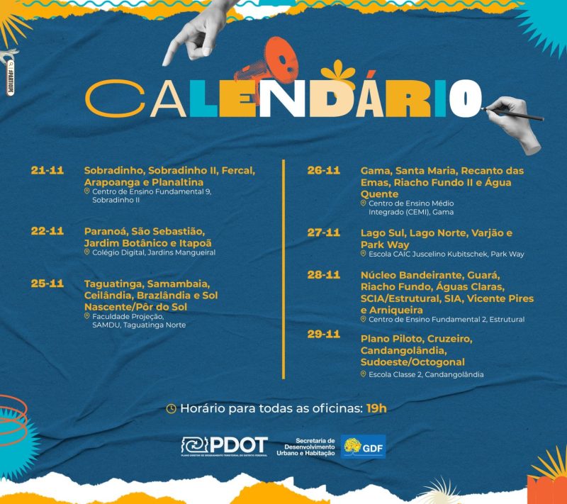 O futuro de Brasília nas suas mãos: participe das oficinas do PDOT!