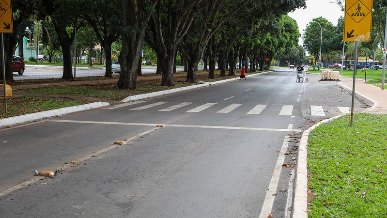 Avenida das Mangueiras ganha novas faixas de pedestre e fica mais segura