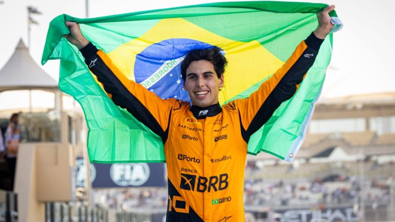 Brasileiro Gabriel Bortoleto, com patrocínio do BRB, é campeão da Fórmula 2