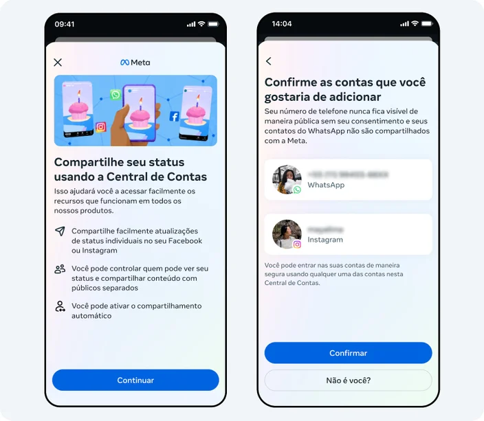 WhatsApp se une ao Instagram e Facebook na Central de Contas da Meta