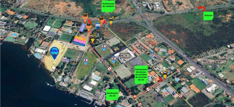 Setor de Clubes Esportivos Sul também terá intervenções no trânsito, por causa do Bloquinho na Praia