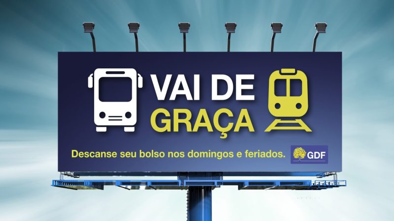 Transporte público gratuito no DF ganha nome e campanha publicitária