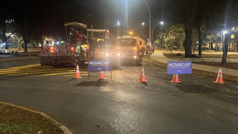 Novacap realiza obras noturnas para minimizar impacto no trânsito