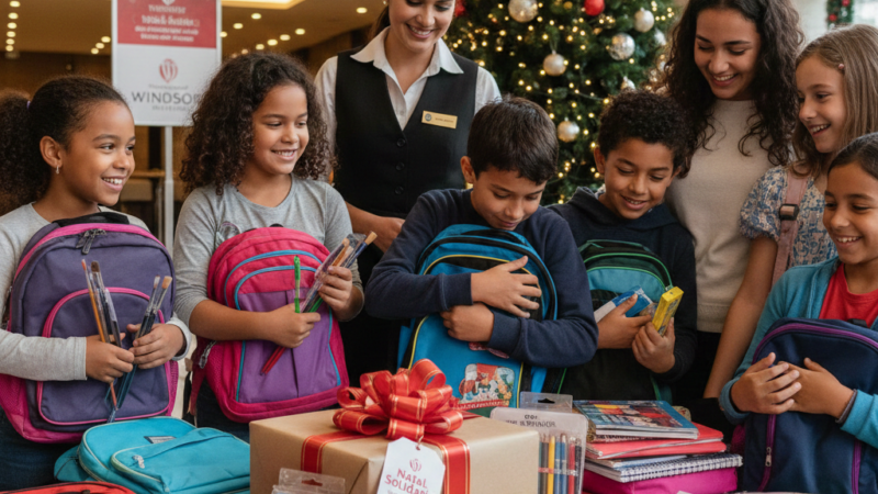Natal Solidário Windsor Hoteis arrecada material escolar