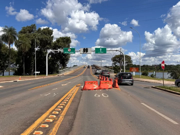 Ponte Honestino Guimarães terá faixa interditada neste fim de semana