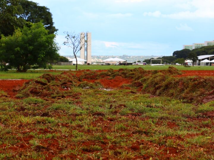 Esplanada dos Ministérios recebe reforma no gramado central