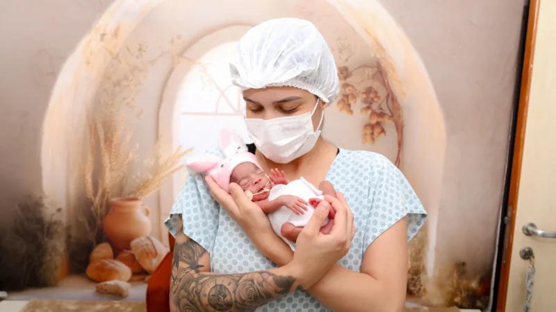 Hospital de Santa Maria faz ensaio fotográfico com bebês da UTIN