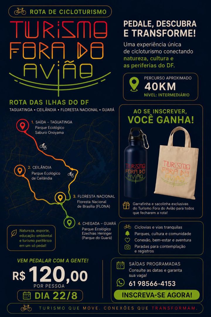 Rota de cicloturismo é lançada para conectar a natureza do DF