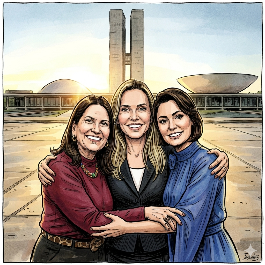 Bia Kicis e Michelle Bolsonaro recebem apoio de Celina Leão